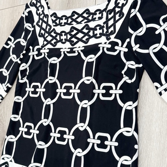 London times black white geometric retro style print sheath dress ❤️ - Picture 5 of 6